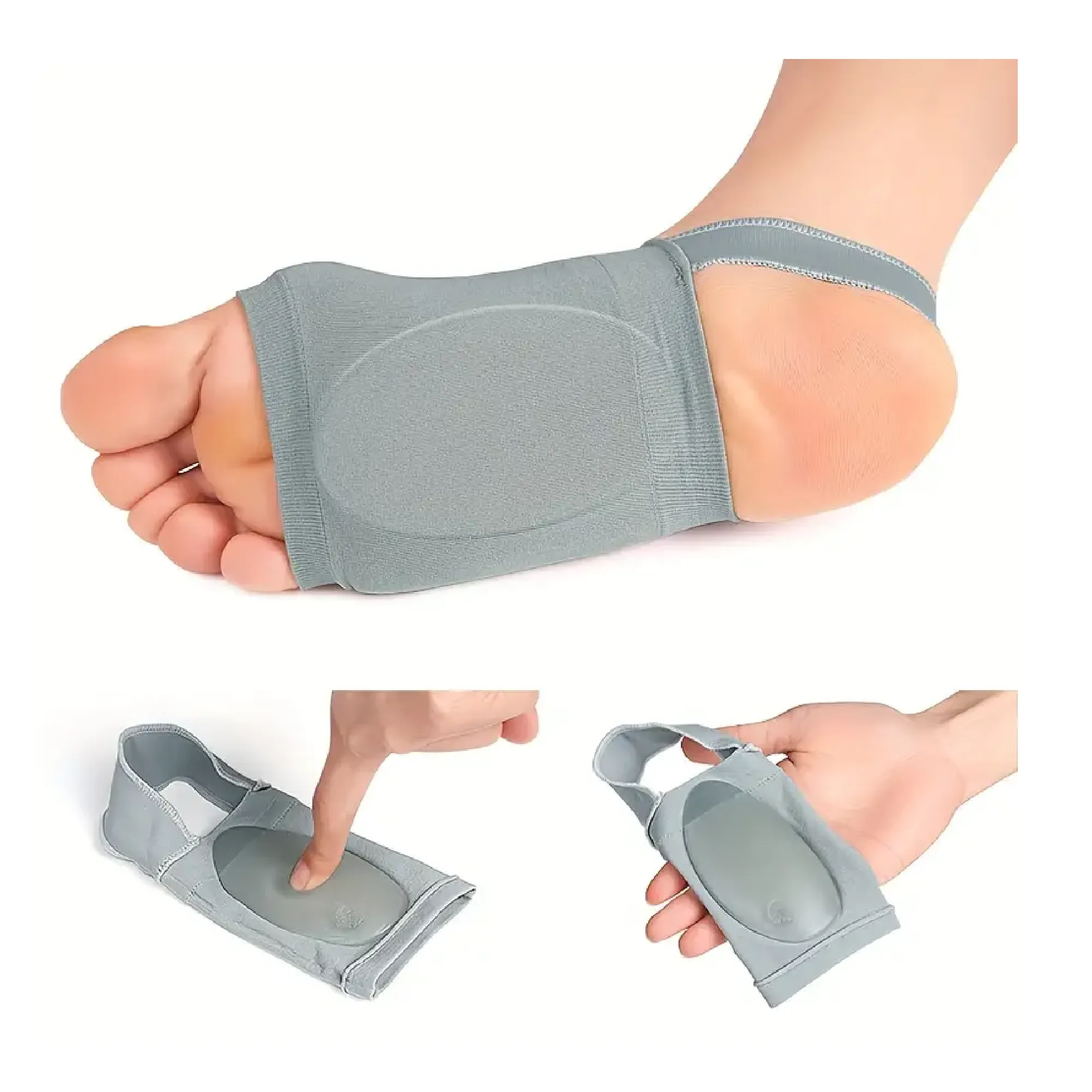 1pair Foot Insoles Arch Support (Soft, Only Fit Night And Home Use, Long-term Use And Replace Regularly), for Heel, Flat Feet, Fallen Arch, Help Plantar Fasciitis