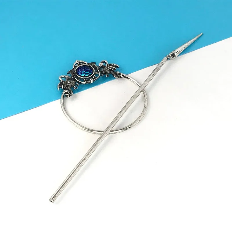 3 Styles Unique Vintage Crow Witch Hair Stick Viking Dragon Moon y2k Accessories Also Can Be Brooch
