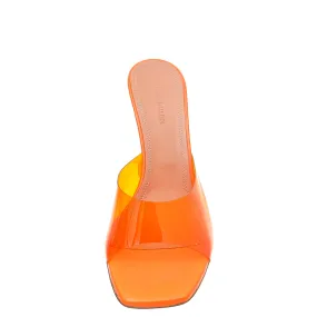 Amina Muaddi Orange Lupita Glass Slipper 39