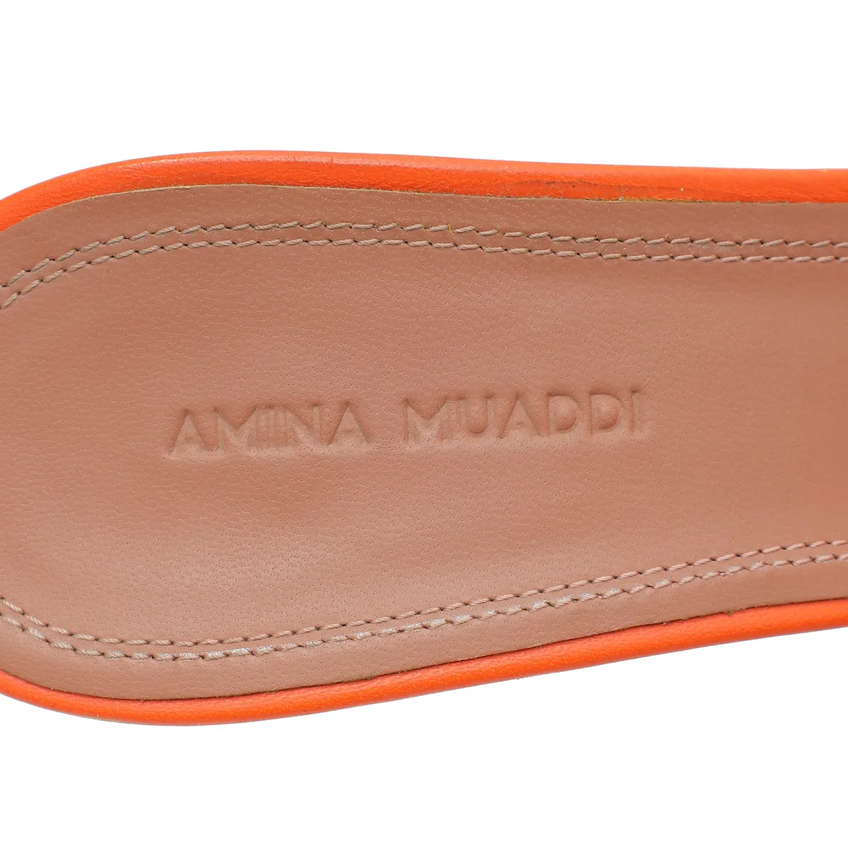Amina Muaddi Orange Lupita Glass Slipper 39