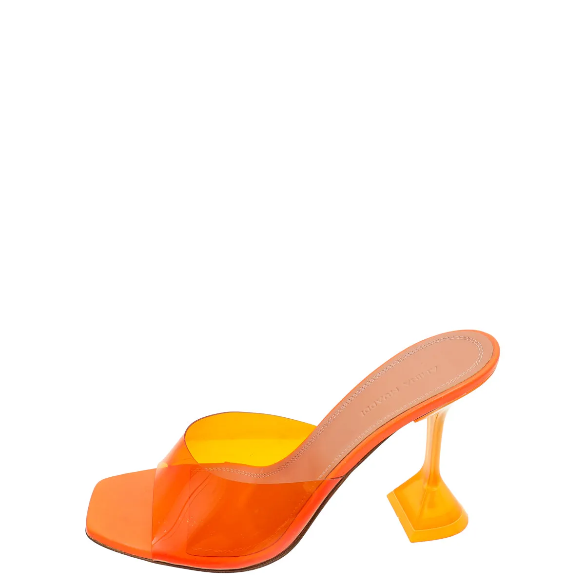 Amina Muaddi Orange Lupita Glass Slipper 39