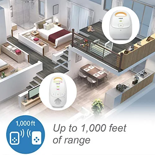Audio Baby Monitor with up to 1,000 ft of Range, 5-Level Sound Indicator