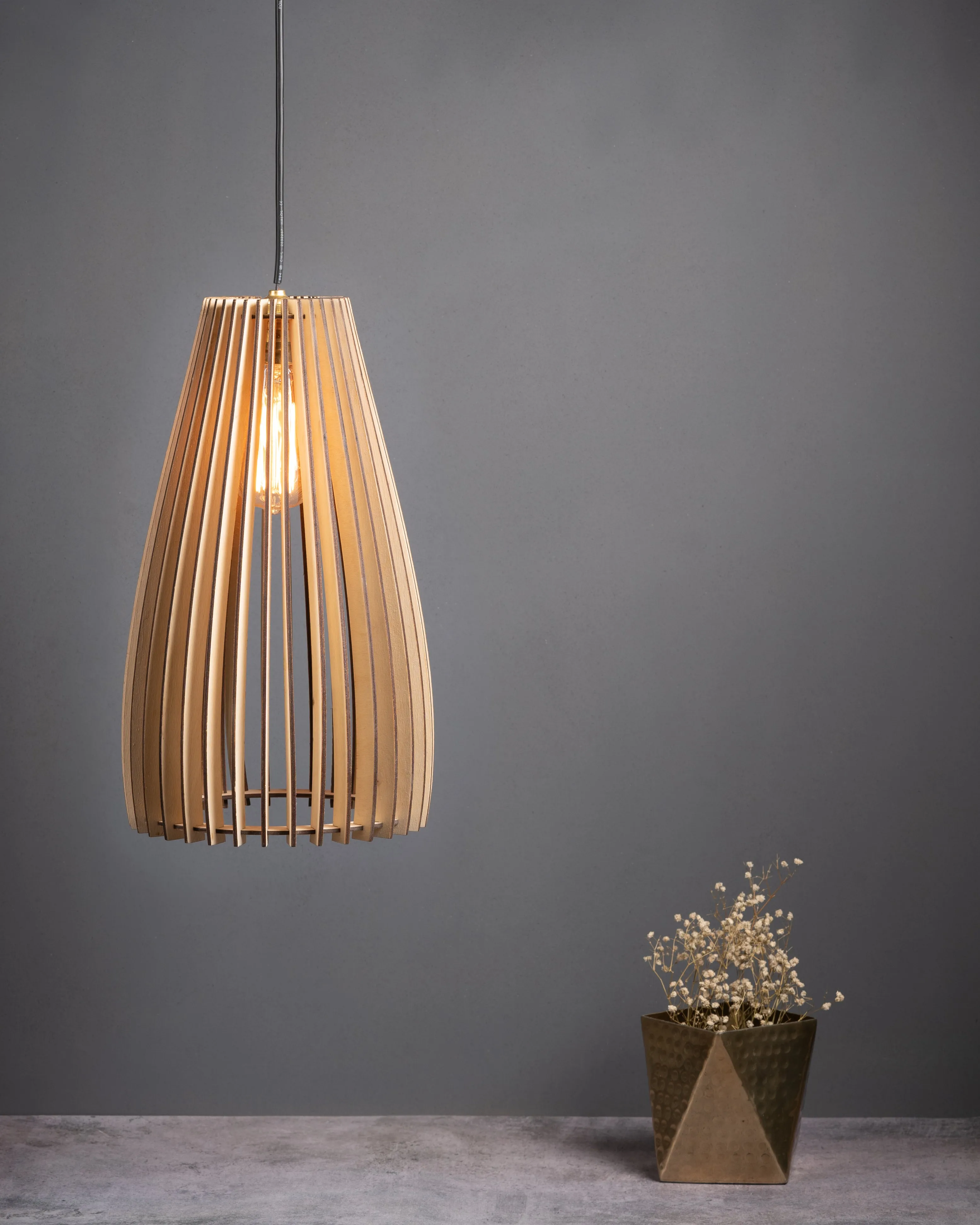 Bahama Birch Wood Ceiling Lamp