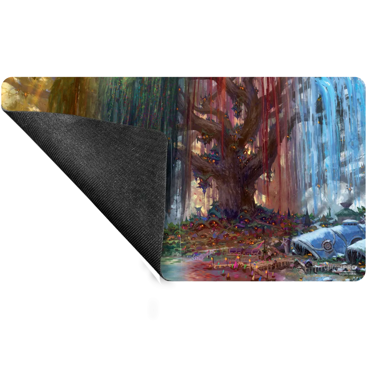 Bloomburrow Season Lands: Three Tree City (Four Seasons) AR Enhanced Standard Gaming Playmat Multi for Magic: The Gathering