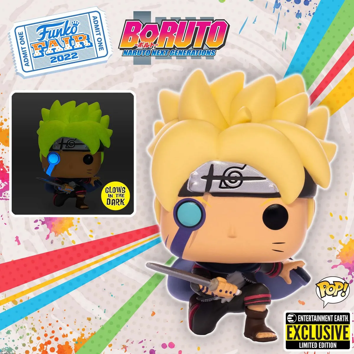 Boruto: Naruto Next Generations - Boruto Glow-in-the-Dark Funko Pop! Animation #1035 - Entertainment Earth Exclusive