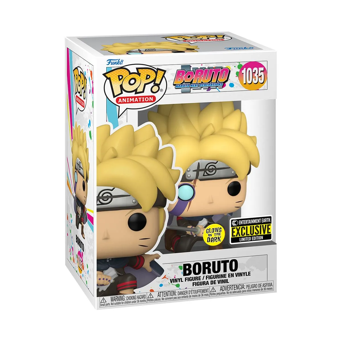 Boruto: Naruto Next Generations - Boruto Glow-in-the-Dark Funko Pop! Animation #1035 - Entertainment Earth Exclusive