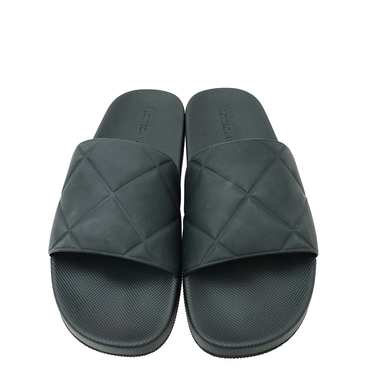 Bottega Veneta Black Rubber Slider Sandal 41