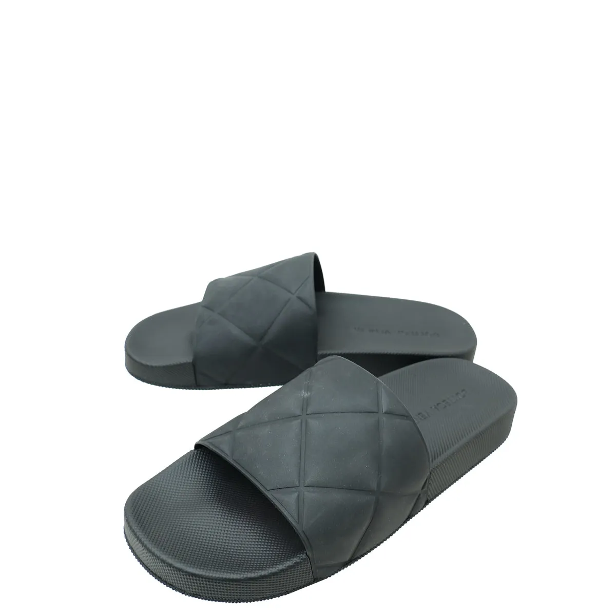 Bottega Veneta Black Rubber Slider Sandal 41
