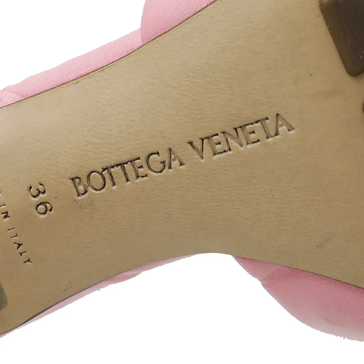 Bottega Veneta Pink Lido Intrecciato Embossed Mules 36