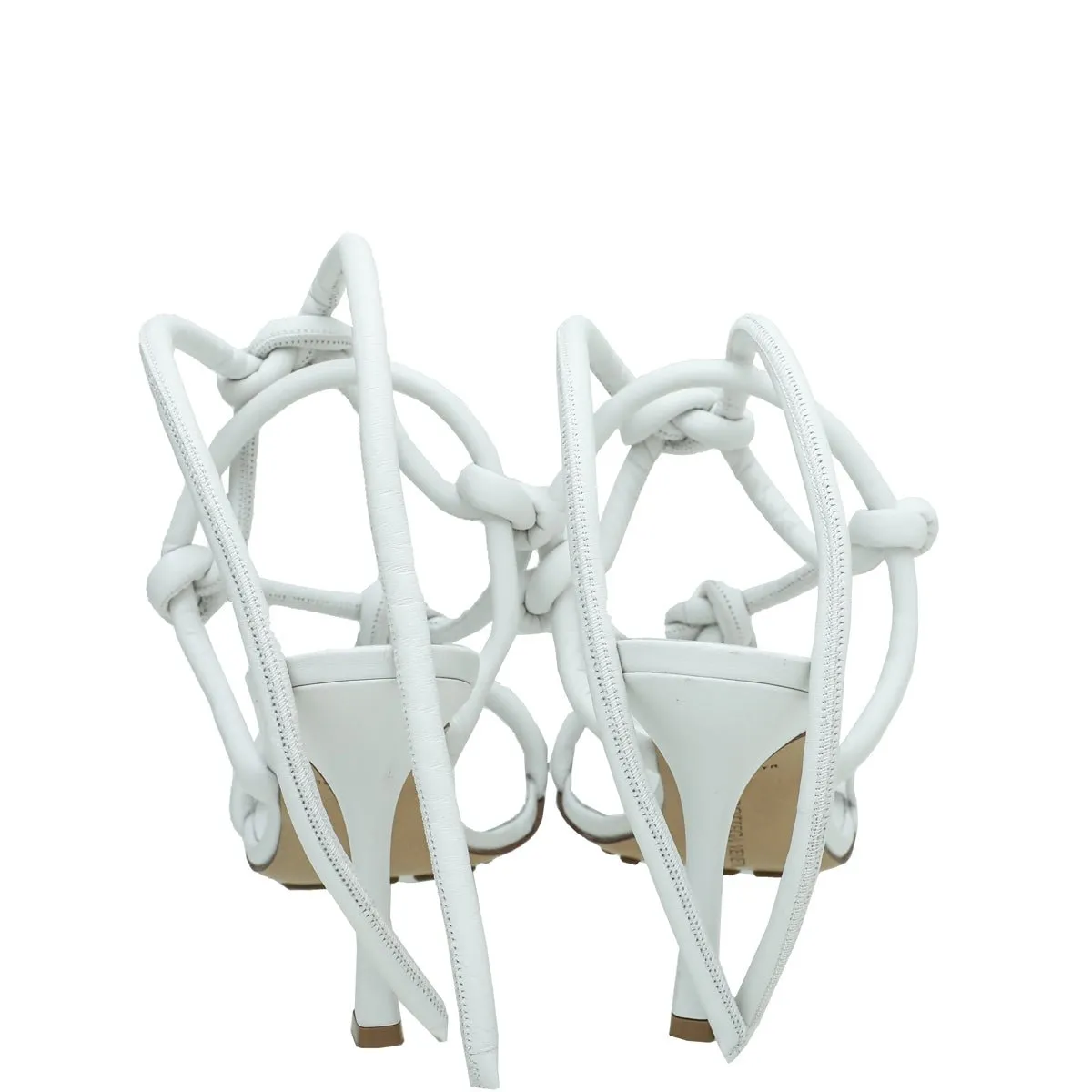 Bottega Veneta White Nappa Knot Sandal 38