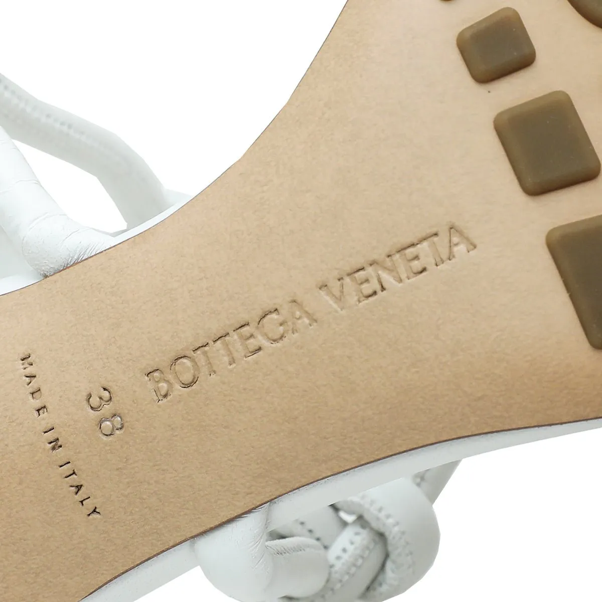 Bottega Veneta White Nappa Knot Sandal 38