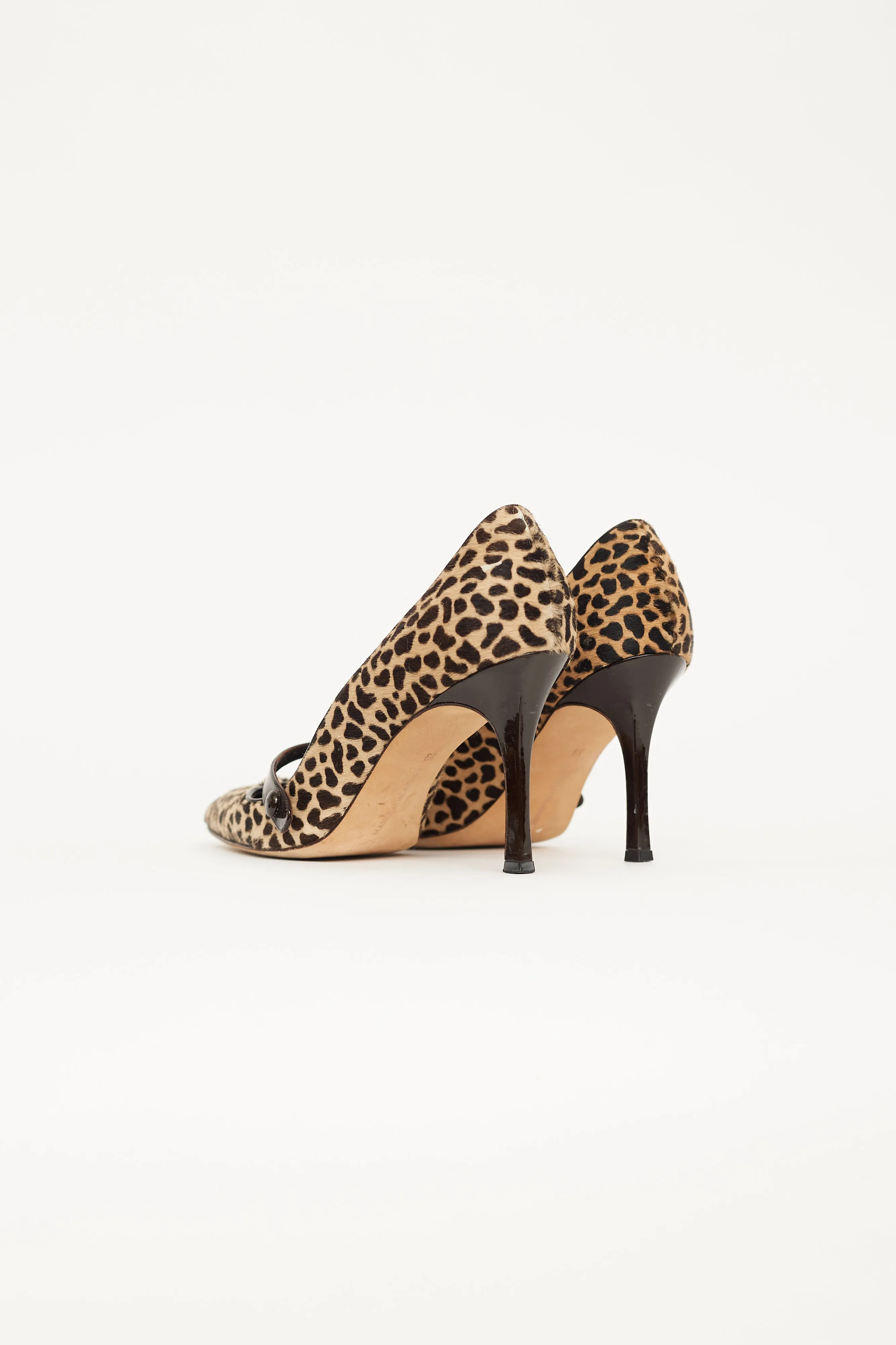Brown & Beige Patterned Mary Jane Pump