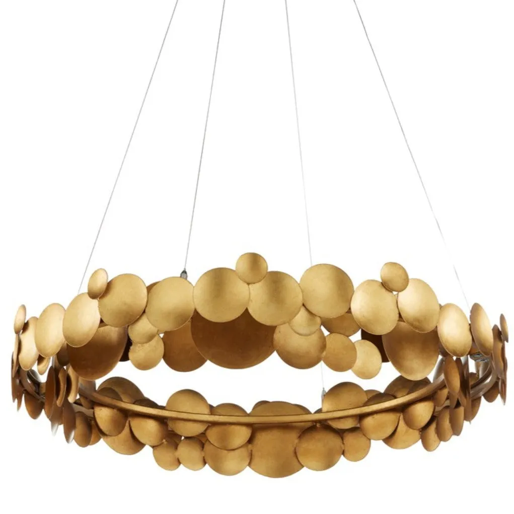 Brushed Gold Disc Chandelier