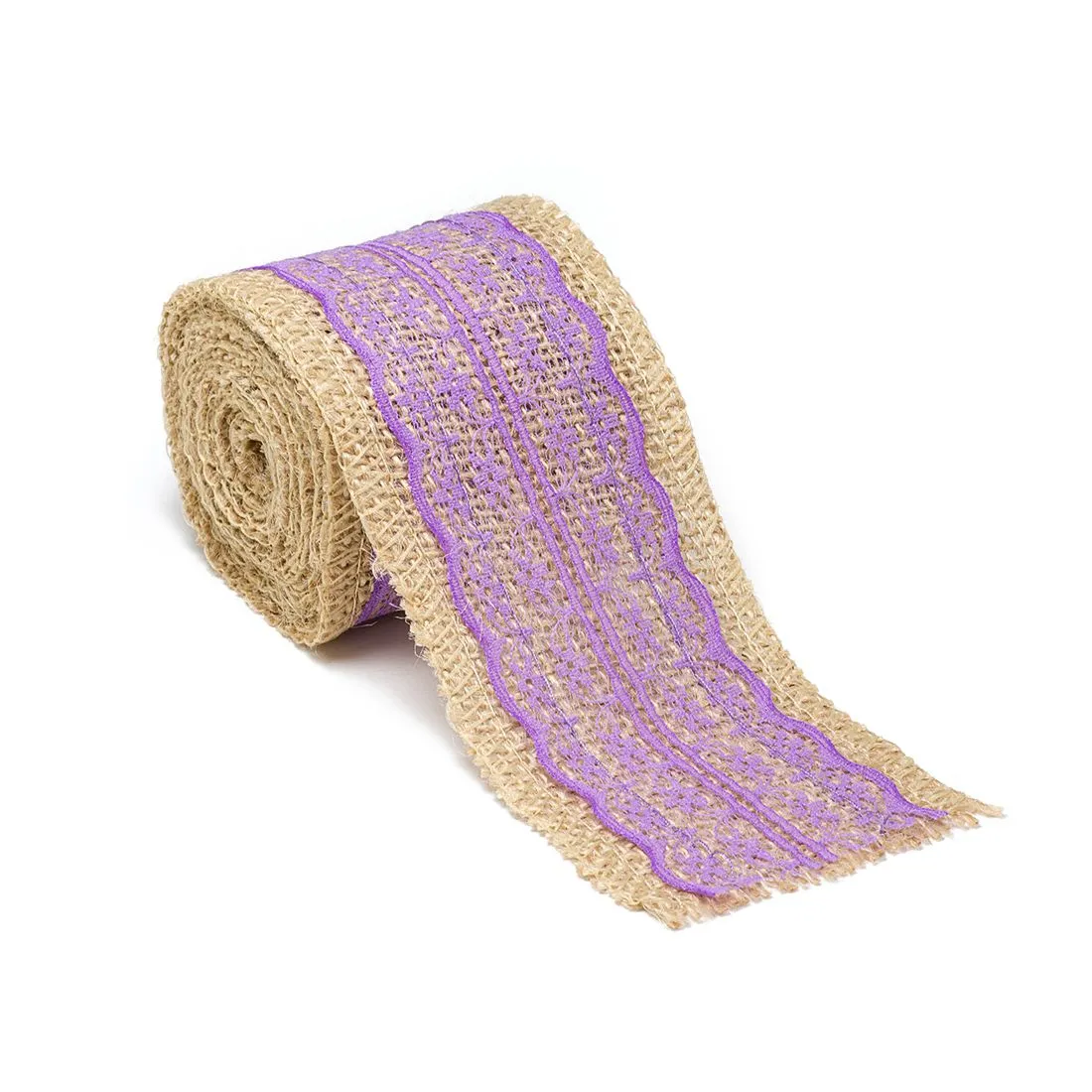 Burlap Ribbon Roll With Lace (4 Colors)