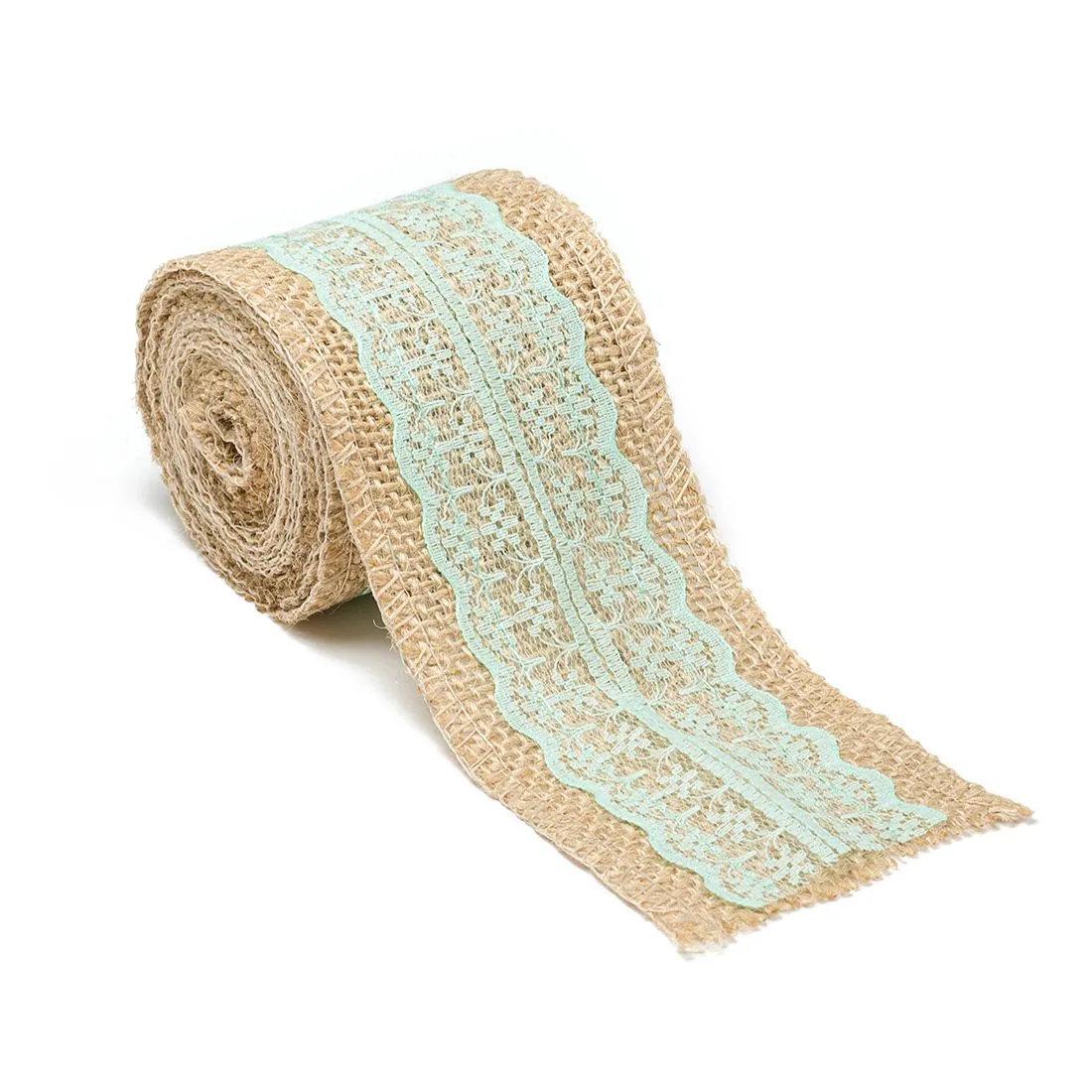Burlap Ribbon Roll With Lace (4 Colors)