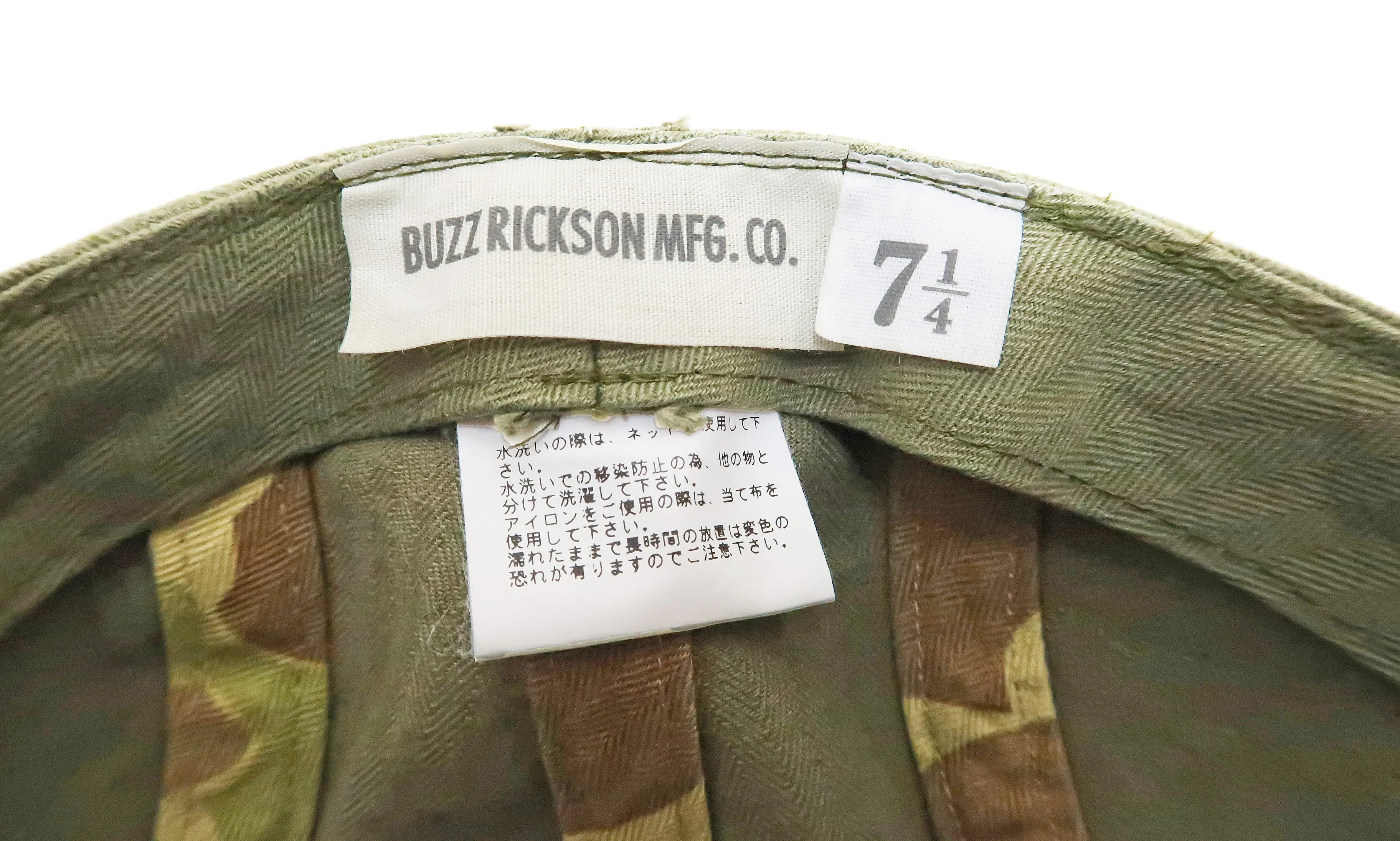 Buzz Rickson Cap Men's Casual Military Style HBT Herringbone Working Hat BR02714 Olive