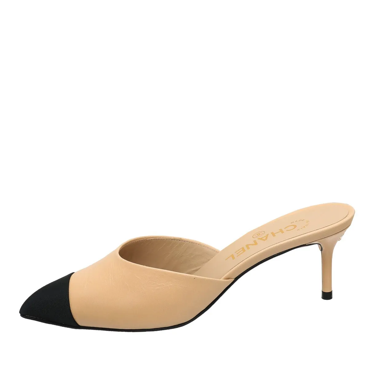 Chanel Bicolor CC Cap Toe Mules 37