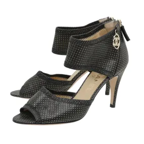Chanel Black CC Speckles Sandal 36