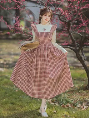 Check Suspender Dress Girly Retro