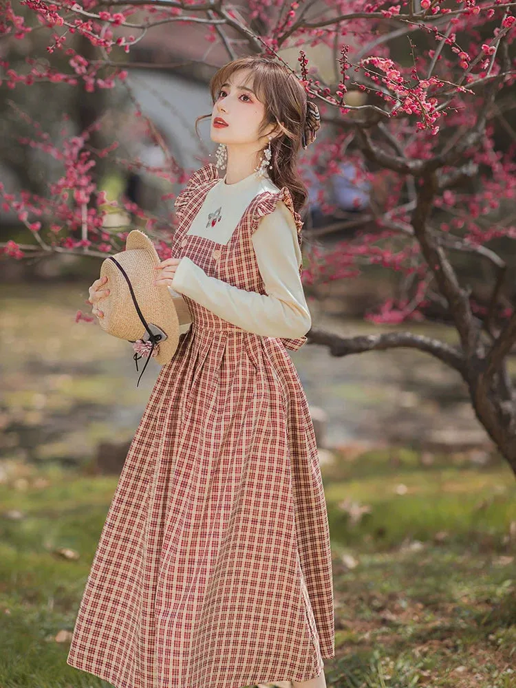 Check Suspender Dress Girly Retro