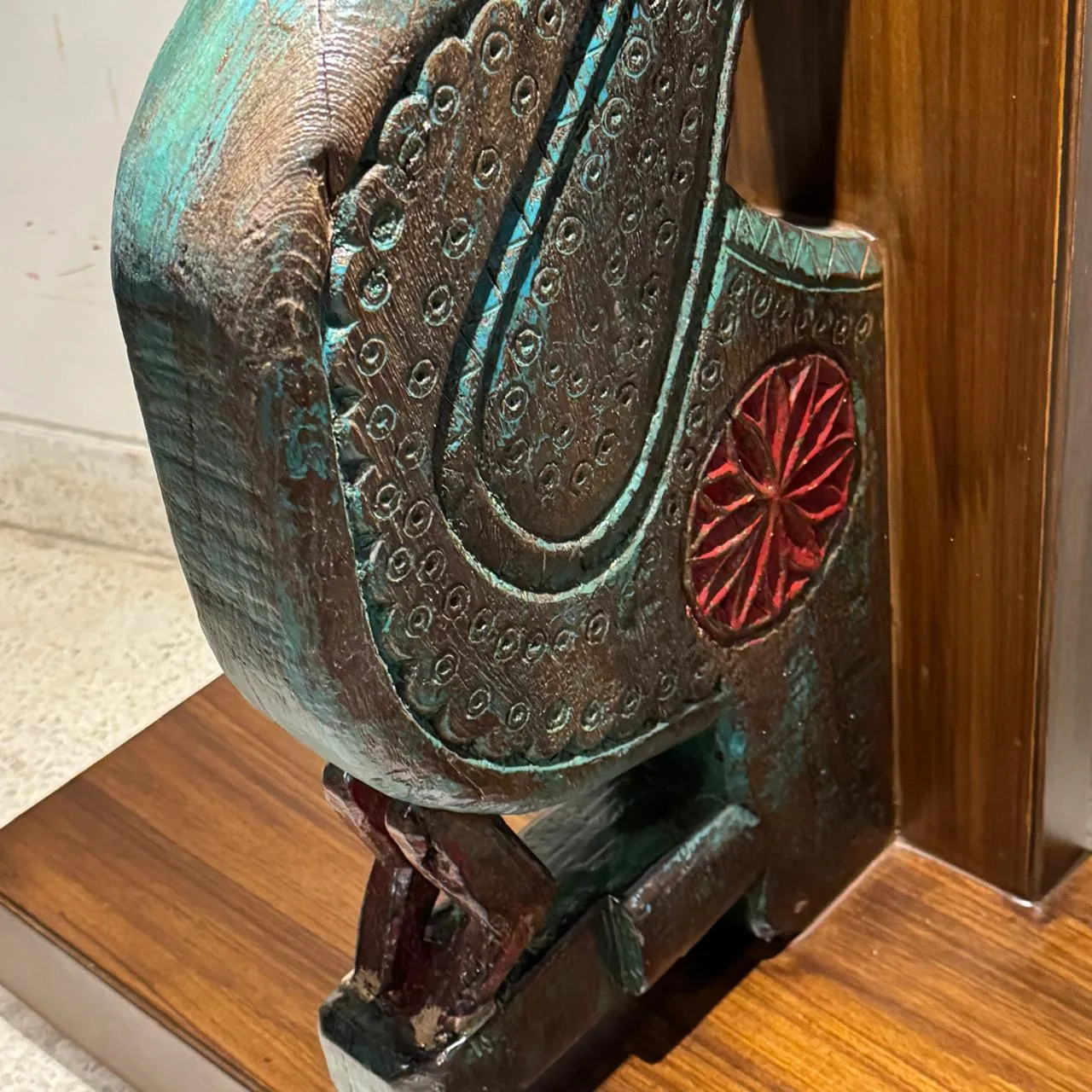 Console with carved peacock : Kavya 11