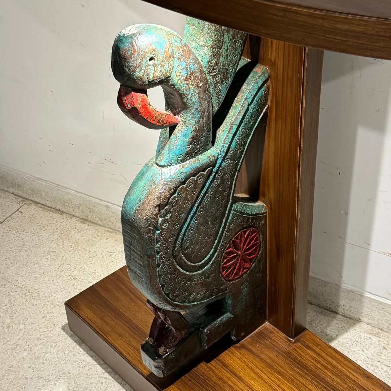 Console with carved peacock : Kavya 11