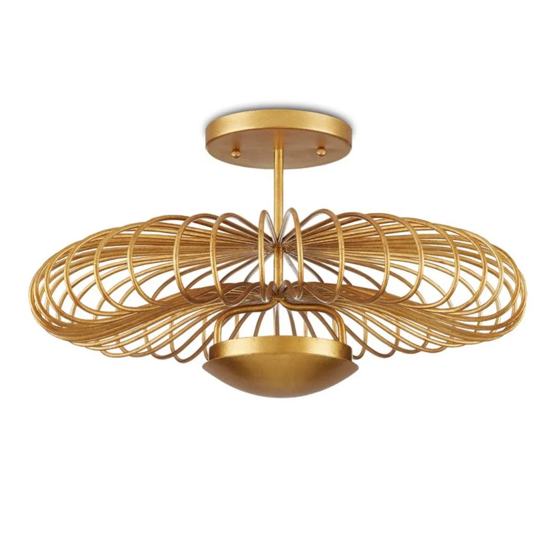 Contemporary Gold Wire Chandelier