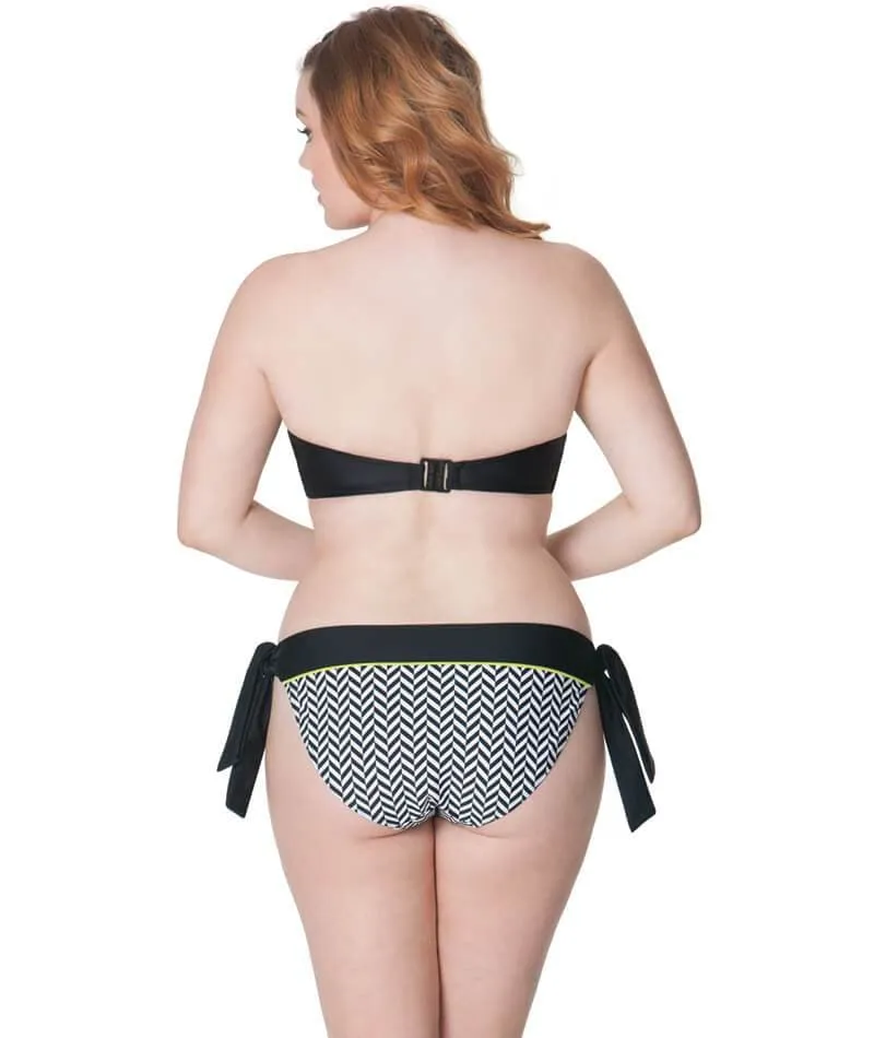 Curvy Kate Hypnotic Bandeau Bikini Top - Monochrome/Olive