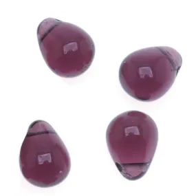 Czech Glass Beads 8mm Teardrops Dark Amethyst (1 Strand)