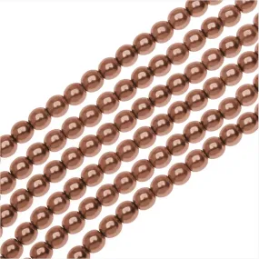 Dazzle It! Czech Glass Pearls, 4mm Round, Bronze (1 Strand)
