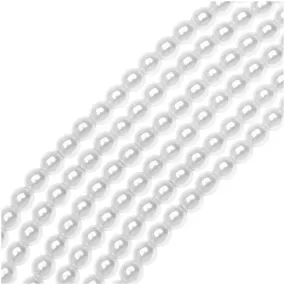 Dazzle It! Czech Glass Pearls, 4mm Round, White (1 Strand)