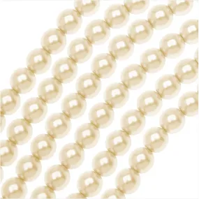 Dazzle It! Czech Glass Pearls, 6mm Round, Cream (1 Strand)