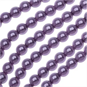 Dazzle It! Czech Glass Pearls, 6mm Round, Purple (1 Strand)