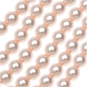 Dazzle It! Czech Glass Pearls, 8mm Round, Light Creamrose (1 Strand)