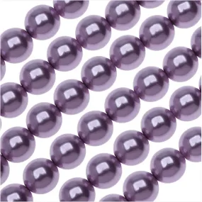 Dazzle It! Czech Glass Pearls, 8mm Round, Purple (1 Strand)