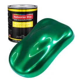 Emerald Green Metallic Acrylic Enamel Auto Paint - Gallon Paint Color Only - Professional Single Stage Automotive Car Truck Equipment Coating, 2.8 VOC