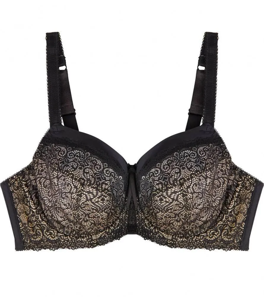 Fayreform Delicate Lace Underwire Bra - Black/Cream Tan