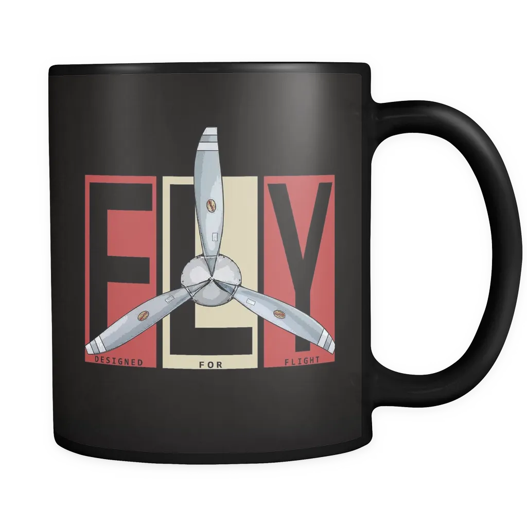 FLY Retro Airplane Propeller Mug