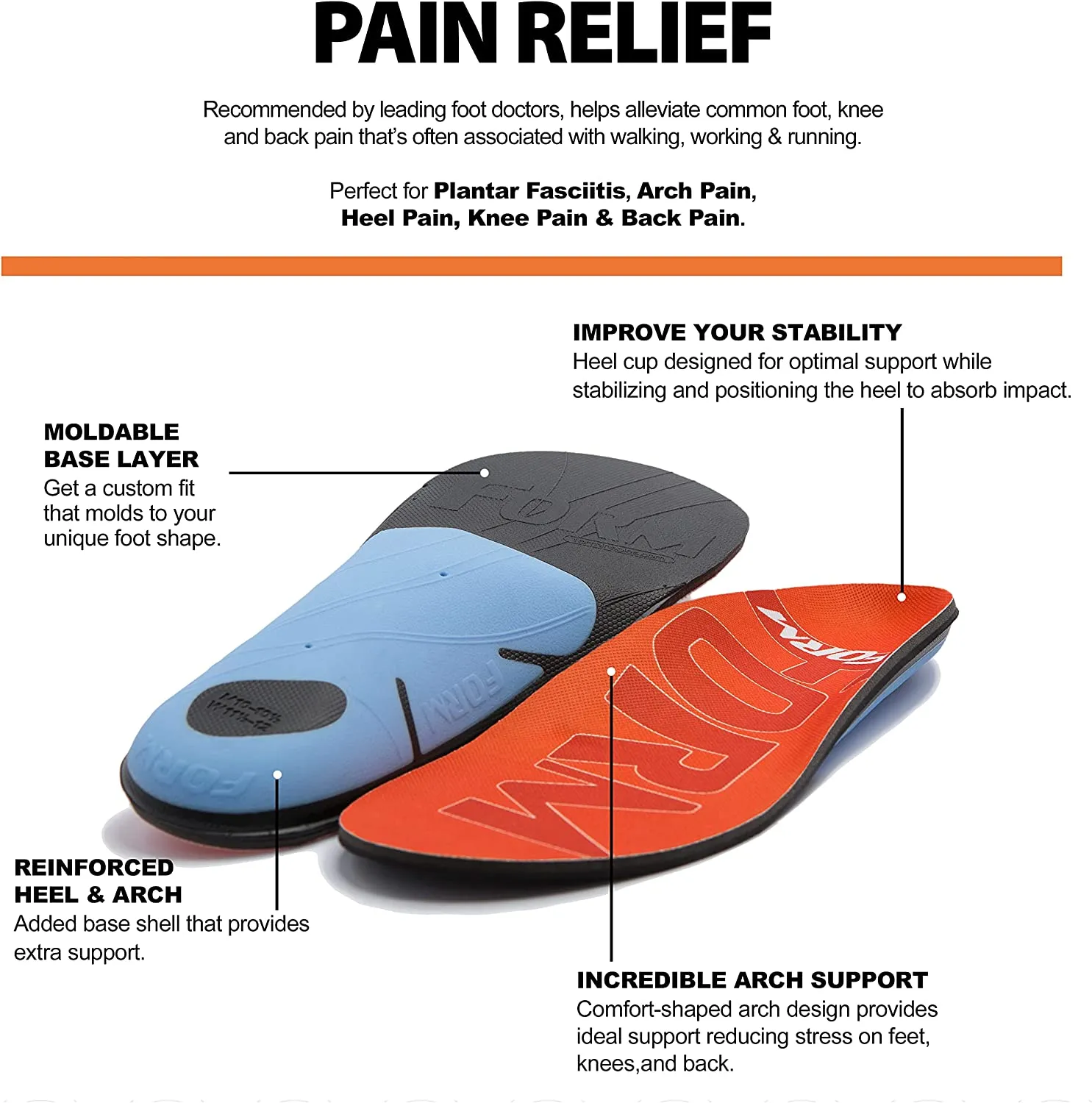 FORM Premium Insoles Reinforced | Orange