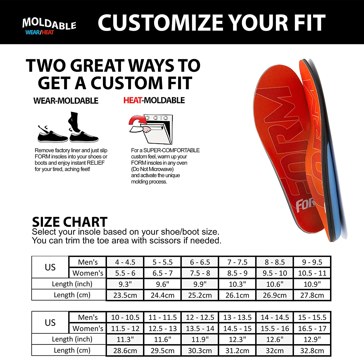 FORM Premium Insoles Reinforced | Orange
