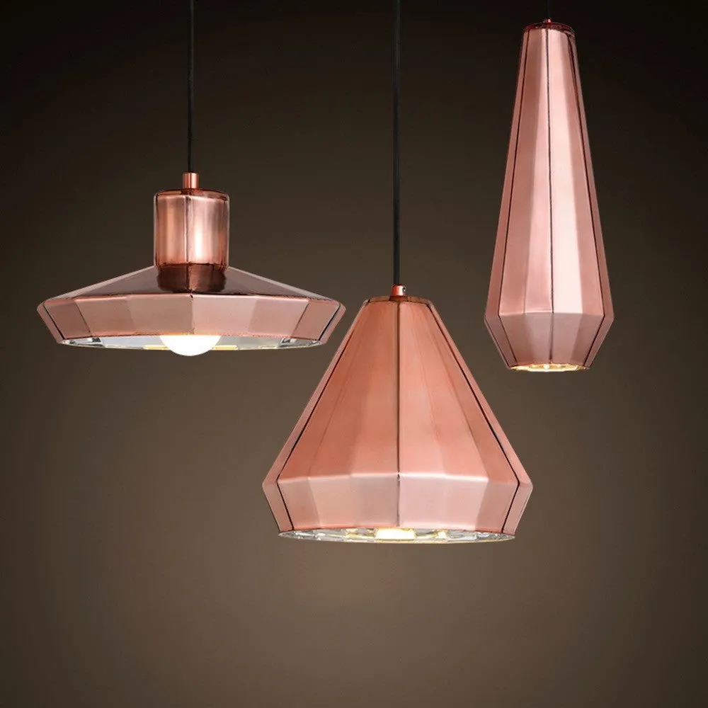 Geometric Copper Pendant Light