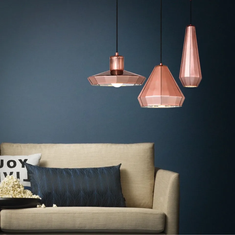 Geometric Copper Pendant Light