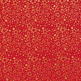 Gift Wrap Sheets - Dazzling Red Gold Star (Pack of 25 sheets)