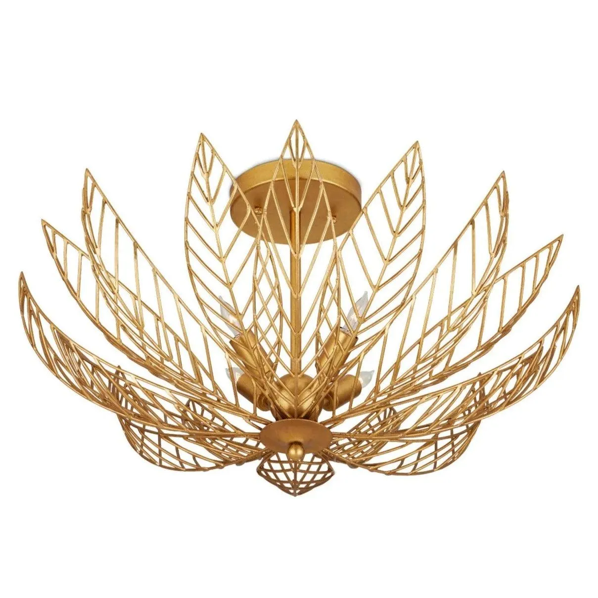 Golden Leaflace Semi-Flush Mount