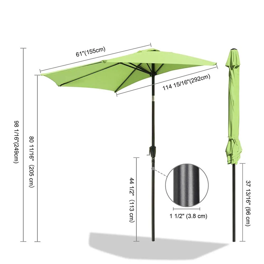 Half Umbrella with Tilt 10ft 5-Rib