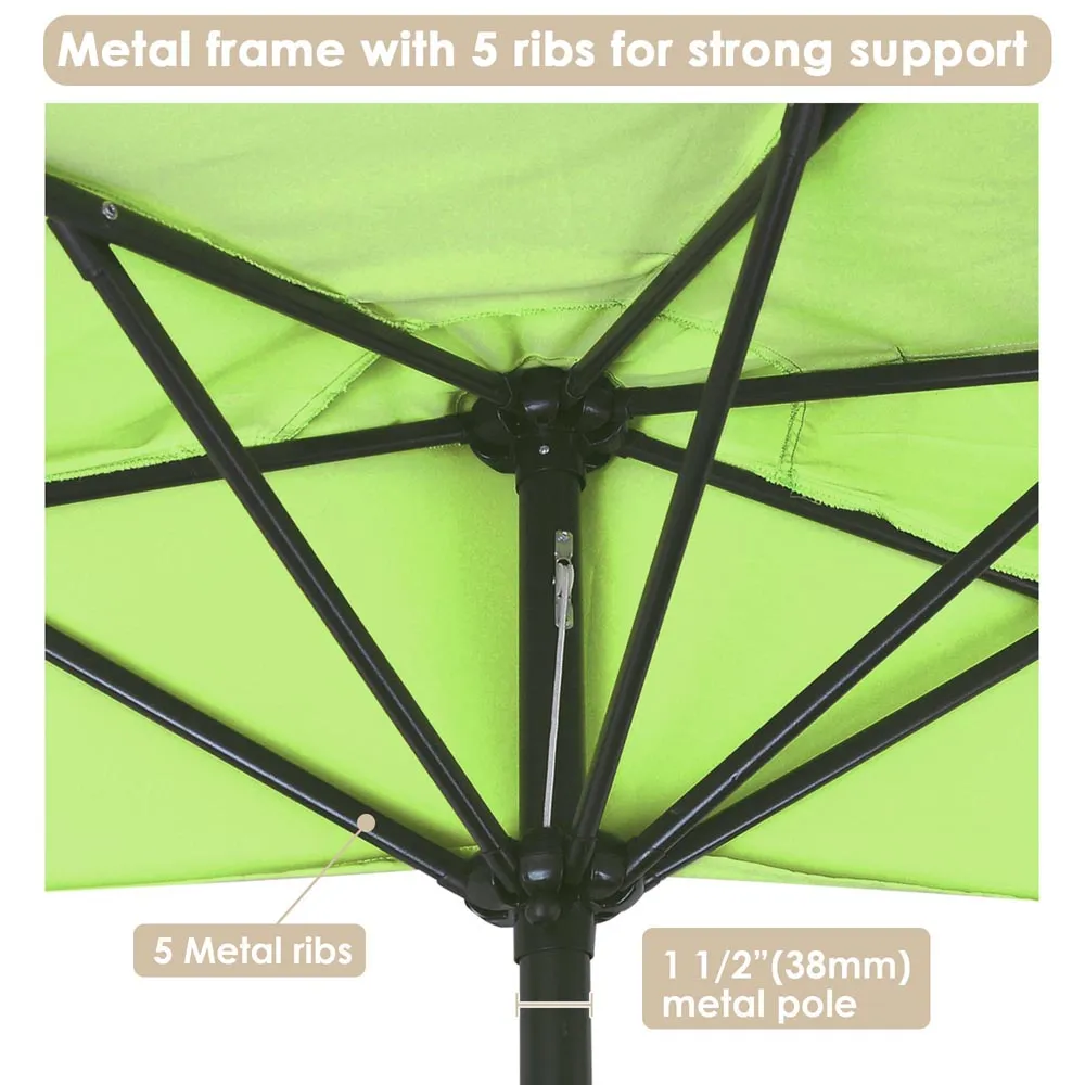 Half Umbrella with Tilt 10ft 5-Rib