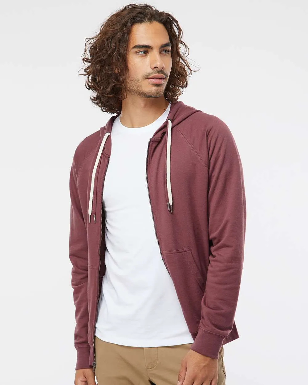 Independent Trading Co. Icon Lightweight Loopback Terry Full-Zip Hooded Sweatshirt SS1000Z