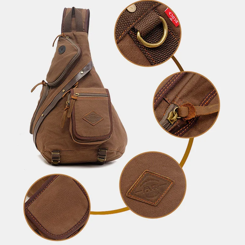 Large Capacity Retro Sling Bag Messenger Bag
