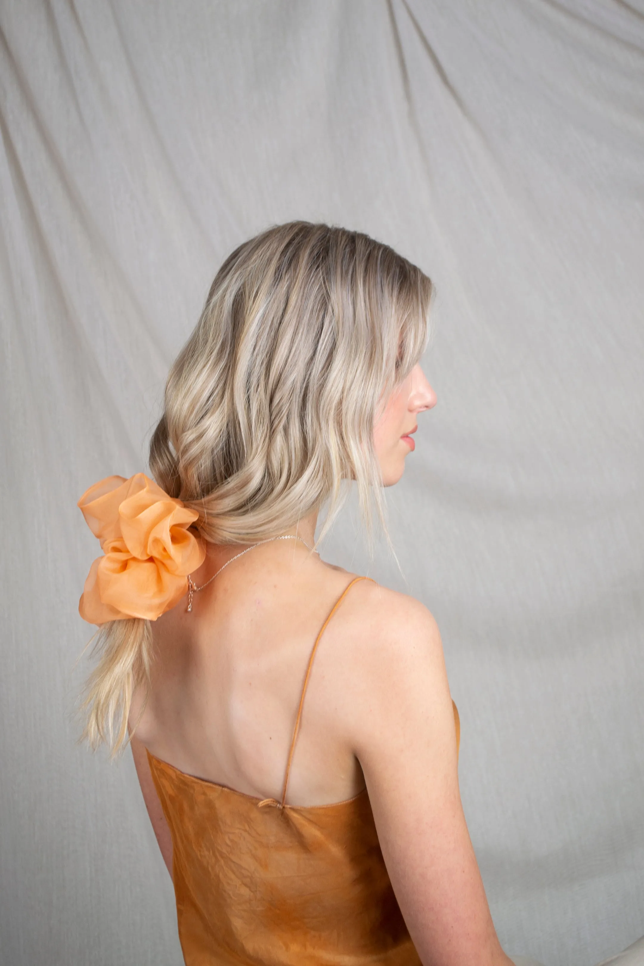 Mega Scrunchie in Marigold Silk Organza
