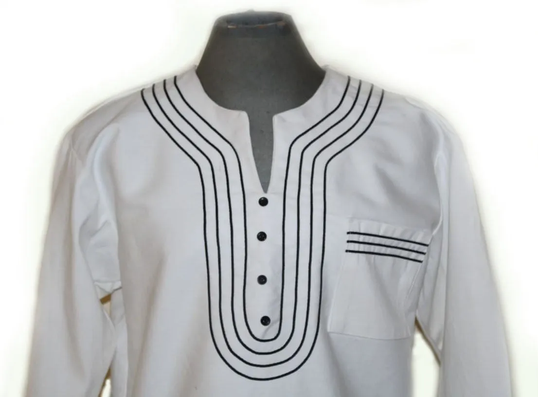 Mens African Umbhaco Braided Shirt